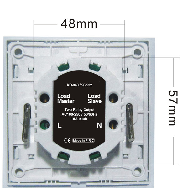 back panel size of dual relay output energy saver